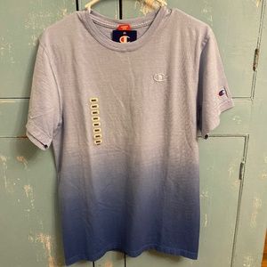 NWT Mens Champion Ombre Blue Short Sleeve T-Shirt